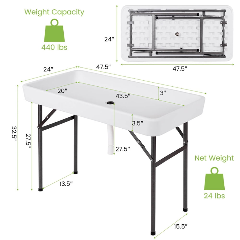 Aimee Lii 4 Feet Plastic Party Ice Folding Table with Matching Skirt, Picnic Camping Table for Adults Aimee Lii 4 Feet Plastic Party Ice Folding Table with Matching Skirt, Picnic Camping Table for Adults