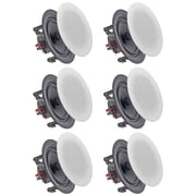 Vaiyer 5.25 Inch 2-Way Flush Mount In-Wall Speakers Set of 6 175W 8 Ohm Black