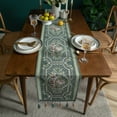 thumbnail image 3 of Modern Floral Print Table Runner with Tassel Cotton Table Runner for Dinning Table Decoration, 3 of 5