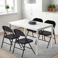 thumbnail image 2 of VECELO Set of 4 Metal Folding Chairs with Triple Braced & Double Hinged Back for Home Office, Black, 2 of 8