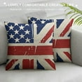thumbnail image 3 of BCIIG  USA American Flag and The Union Jack British Flag Throw Pillow Cover Farmhouse Cushion Case for Sofa Couch 18x18 Inches Cotton Linen 18x18 inches, 3 of 5