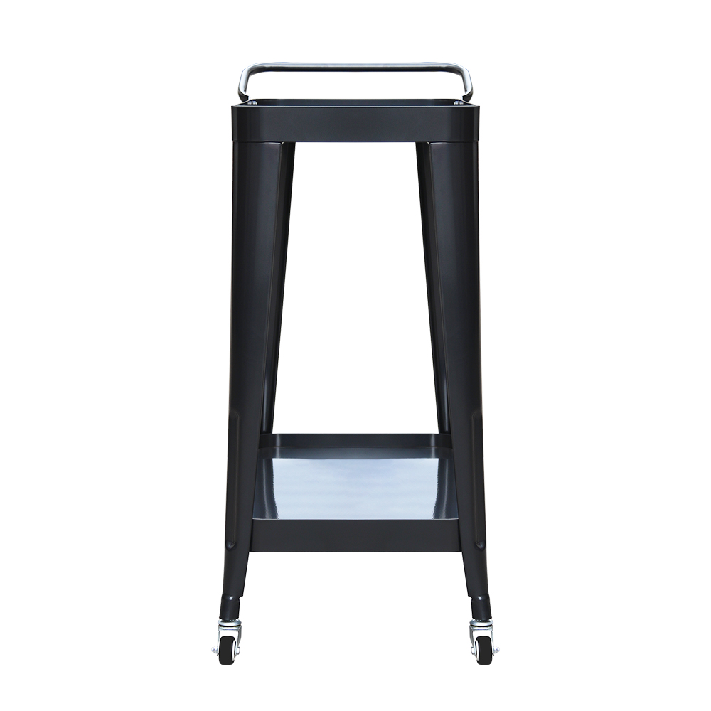 Abble Metal Frame Bar Cart, Powder Coated finish, Black