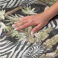 thumbnail image 3 of Addison Rugs Dream Shag Premium Machine Washable Transitional Palms & Zebras Midnight Round Rug, 8' x 8', 3 of 8