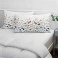thumbnail image 4 of Spring Flowers Throw Pillow Covers, Colored Birds Country Floral Leaves Botanical Soft Breathable Pillow Cases with Invisible Zipper, Standard Pillowcases for Couch Bed Sofa Chair 20x26 Inches, 4 of 9