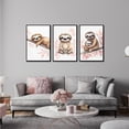 thumbnail image 3 of Canvas Poster Children's Room Wall Painting Set Watercolor Animal Theme Giraffe Bear Elephant Illustration Dream Sky Baby Room Decoration Three-piece Set Artwork Baby Space, 3 of 6