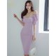 thumbnail image 1 of H Han Queen verano elegante Slash Neck vestido Sexy de un solo pecho Vestidos de fiesta de estilo coreano Vestidos casuales ropa de mujer ventas, 1 of 5