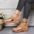 thumbnail image 5 of BLTIBY Slippers for Women Wedge Comfortable Orthopedic Sandals Ladies Vintage Dressy Summer Flower Hollow Out Casual Walking Shoes 2025 Khaki 39, 5 of 9