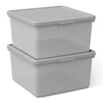 thumbnail image 6 of Mainstays Kids Gray Medium Plastic Storage Bin with Lid, 6 of 7