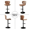 thumbnail image 3 of Villeston Modern Bar Stools Set of 2, Adjustable Faux Leather Upholstered Swivel Bar Stools, Counter Height Bar Chairs with Back for Kitchen Island,Brown, 3 of 6