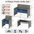 thumbnail image 3 of Costway 8 PCS Patio Conversation Set with Seat Cushions & Tempered Glass Tabletop, Outdoor, 3 of 10