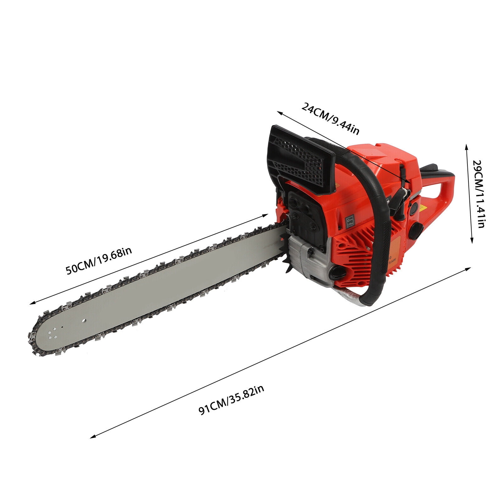 58CC 20inch Gas Chainsaw 2 Stroke Gasoline Powered Chain Saws 2400W 10000rpm for Forest Harvesting, Cutting Wood