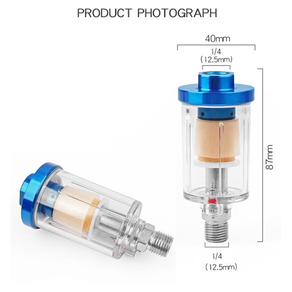 Sprayer Mini 1/4'' Water Oil Separator Inline Air Hose Filter Moisture Trap Compressor Sprayer Pneumatic Painting Spraying Tool Filter