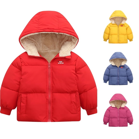 Hauaitttt Baby Girl Boy Winter Warm Thick Hooded Coats Toddler Warm Padded Jackets Kids Outerwear Toddler Boy down Jacket Hood
