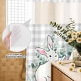 thumbnail image 3 of No Hook Shower Curtain, Easter Bunny Shower Curtains for Bathroom with See Through Top Window, Eucalyptus Leaves Rabbits Country Grey Plaid Waterproof & Washable Bath Curtain Stand Up Stall 36"x72", 3 of 9