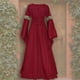 thumbnail image 4 of ICHUANYI Clearance Fashion Women Patchwork Casual Vintage Floor Length Gothic Cosplay Dress(Wine, XL) ICHUANYI WER2023080711815, 4 of 7