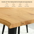 thumbnail image 3 of Homy Casa 63 Inch Natural Dining Table Set, 4 Chairs with Beige Upholstery, Metal Base for Kitchen or Dining Room, 3 of 8