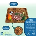 thumbnail image 4 of EcoDecors 24" x 18" FSC Teak End Grain Cutting Board with Groove  Handles, 4 of 7