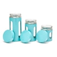 thumbnail image 2 of Diamond Home 3-Piece Airtight 4 Open Window Stackable BPA Free Easy to Clean Canister Set - Turquoise, 2 of 3