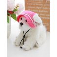 thumbnail image 1 of 1pc Round Brim Princess Hat Sun Hat For Pet Dog With Ear Holes, Small-Medium Size, Pink, 1 of 5
