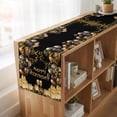 thumbnail image 6 of Happy Birthday Table Runner, Gifts Golden Black Balloons Goblet Glitter Ribbons Cotton Linen Table Runners 36 Inches Long, Dresser Scarf Runner for Nightstand/End Tables/Round Tables 13''x36'', 6 of 9