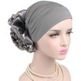 thumbnail image 3 of Yirtree Women Turban Flower Caps Vintage Beanie Headscarf Elastic Headwrap Hat, 3 of 8