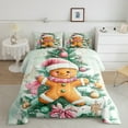 thumbnail image 2 of Manfei Happy Christmas Bedding Comforter Set,Lovely Gingerbread Man Twin Comforter Sets,Chic Xmas Tree Bedding Set For Teens,Breathable Home Decor Reversible,2 Pieces, 2 of 8