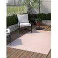 thumbnail image 6 of Unique Loom Outdoor Solid Collection Area Rug (10' x 14' 1" Rectangle Whisper Pink/Ivory), 6 of 11