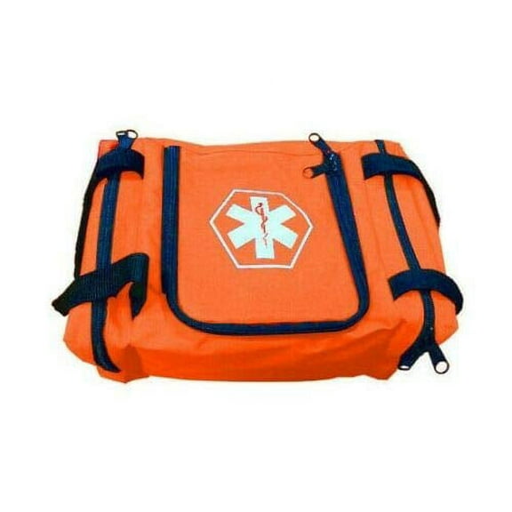 First Aid Responder EMS Emergency Medical Trauma Bag EMT, Fire Fighter, Police Officer, Paramedics, Nurse (Orange)