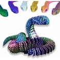 thumbnail image 1 of 3D Printed Snake Toys 3D Printed Animals Snake Pet Movable Joint Fidget Toys， 3D Printed Animals Toy Adults Fidget Toys，3D Printed Fidget Toys for Home Office Decor (17.7‘ 3 Color), 1 of 6