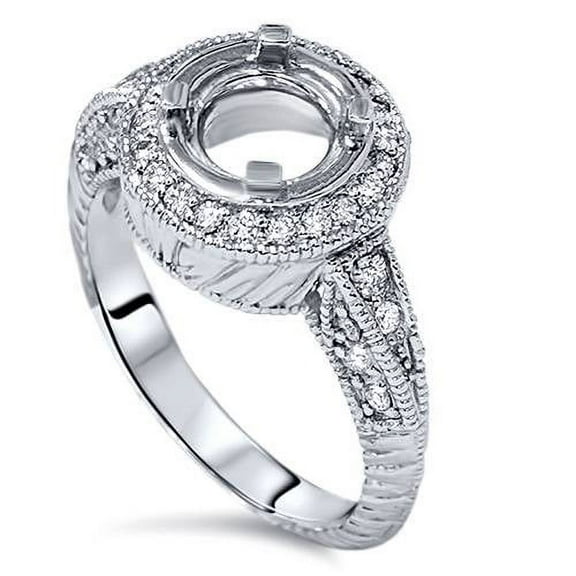 Pompeii 1/3ct Diamond Engagement Ring Setting Vintage 14K Ring (G/H,I1)