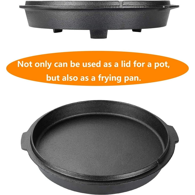 MEIGUI 5QT Cast Iron Dutch Oven, Pre-seasoned Non-Stick Dutch Oven with Lid  & Lifter Handle, Round Large Dutch Oven Liners Camp Cookware Pot for