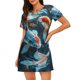 thumbnail image 1 of Easygdp Cute Koi Fish Serenity Camisón de manga corta para mujer, informal, estampado, 1 of 6