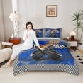 thumbnail image 4 of Castle Fairy Geometric Checkered Flag Queen Comforter Set,Racing Car Bedding Comforter Set, 4 of 8