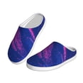 thumbnail image 2 of Daiia Neon Gradient Blue Print Women’s Fuzzy Slippers Memory Foam Lightweight House Shoes Cozy Loafer Flannel House Shoes-35/36, 2 of 7