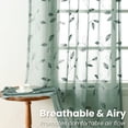 thumbnail image 3 of VOGOL Modern Botanical Sheer Curtains, Mist Green with Dark Green Leaves, Light Filtering Rod Pocket Panel for Serene Space, 52x63 Inches, 3 of 7
