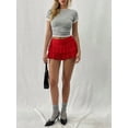 thumbnail image 6 of Women'S Y2K Lace Mini Skirt with Shorts A Line Hight Waisted Ruffle Skirt Skort Red XS, 6 of 8