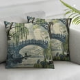 thumbnail image 3 of Acheng Chinoiserie Pillow Covers Set of 2, Asian Vintage Blue Green Scenic Decorations Chinoiserie Decor Throw Pillow Covers Farmhouse Outdoor Decorative Cushion Case for Couch Sofa Home 24x24in, 3 of 7