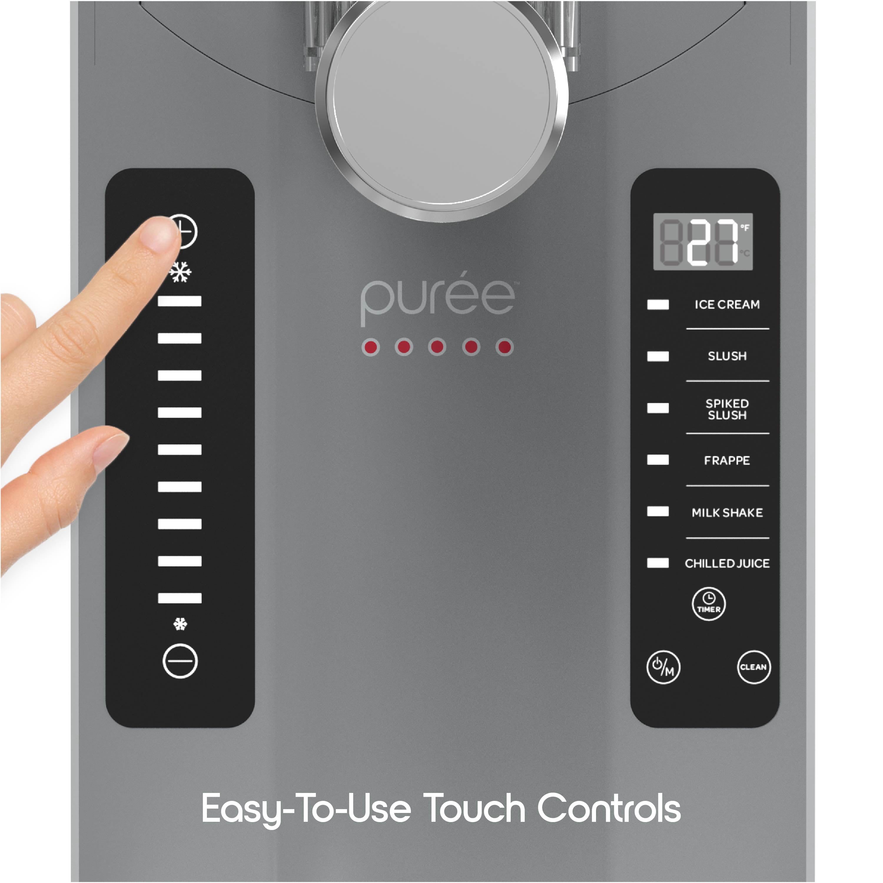 Puree 2.6L Slushie Machine & Soft Serve Ice Cream Maker with Rapid Freezing Technology – Frozen Drink Machine, Slushie Maker, Margarita Machine for Home