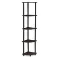 thumbnail image 3 of Furinno Turn-N-Tube Wood 5 Tier Corner Display Rack in Dark Walnut, 3 of 8