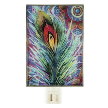 

Peacock Feather Night Light: Shades Of Violet and Blue - By Ganz