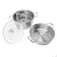 thumbnail image 2 of Stainless Steel Steamer Pot, Multi Layer Large Capacity Cooker Pot Cooking Pan Steaming Pot  With Glass Lid, Multipurpose Thickened Martensite Universal Base Steam Pot For Stock, 2 of 8