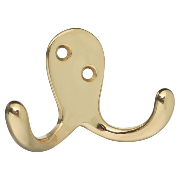 Stanley Hardware 804030 Solid Brass Double Prong Robe Hook