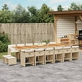 thumbnail image 1 of vidaXL 17 Piece Garden Dining Set with Cushions Beige Poly Rattan, 1 of 5