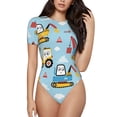 thumbnail image 2 of Picia Building Truck Womens One Piece Swimsuits Modest Tummy Control Bathing Suits Lace Up Slimming Swim Suit-X-Large, 2 of 9