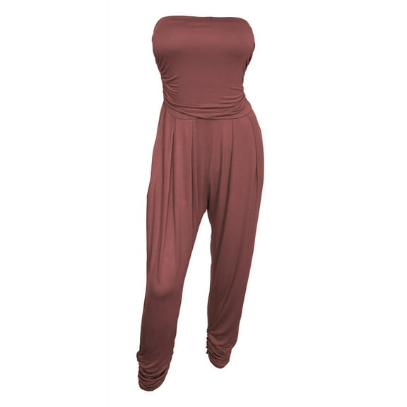 eVogues Plus Size Jumpsuit Rust