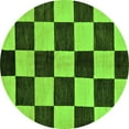 thumbnail image 1 of Ahgly Company Indoor Round Checkered Green Modern Area Rugs, 4' Round, 1 of 4