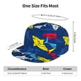 thumbnail image 6 of Daiia Cartoon Shark print Flat Bill Hats Flat Brim Trucker Cap Baseball Cap Adjustable Classic Low Profile Hat Unconstructed Plain Cap, 6 of 9