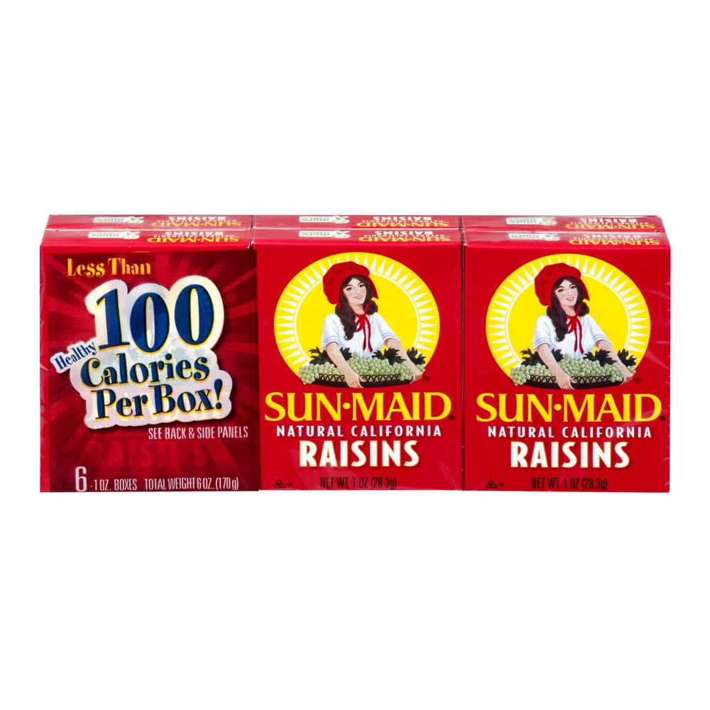 SunMaid Natural California Raisins, 6 ct, 1 oz