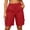 #H-Red, variant on ZHYou Cargo Shorts for Women Straight Leg Stretchy High Waist Knee Length Lightweight Pull On Shorts with Multi Pockets