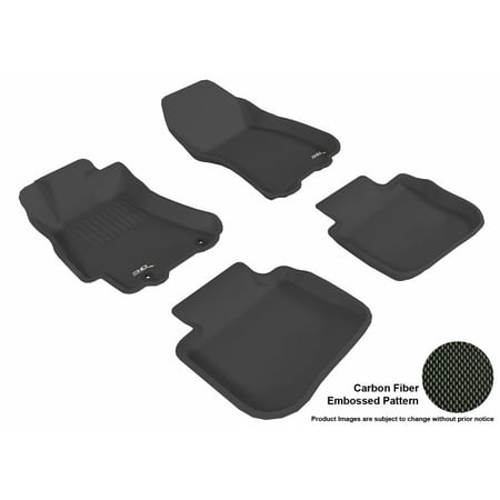 3D MAXpider 2010-2014 Subaru Outback Front & Second Row Set All Weather Floor Liners in Black with Carbon Fiber (Best Floor Mats For Subaru Outback)